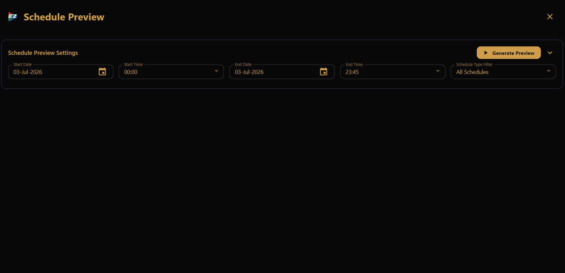 Schedule Preview