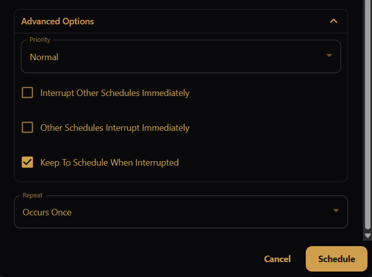 Advanced Options