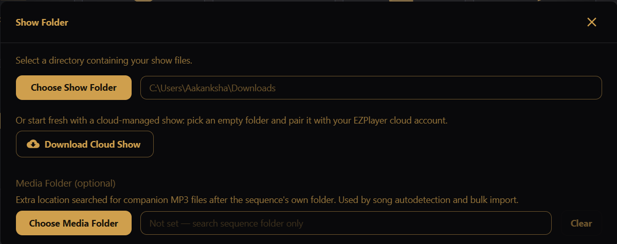 Show Folder