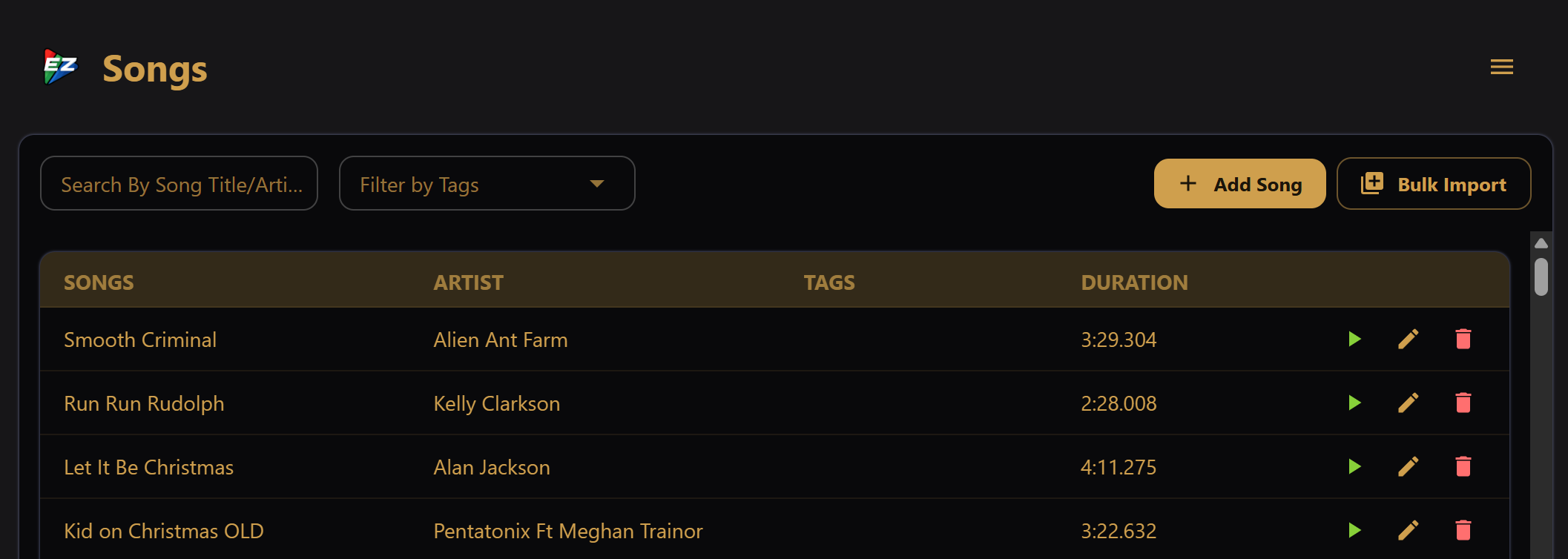 List of songs