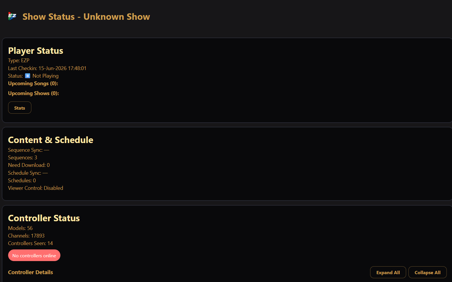 Show status